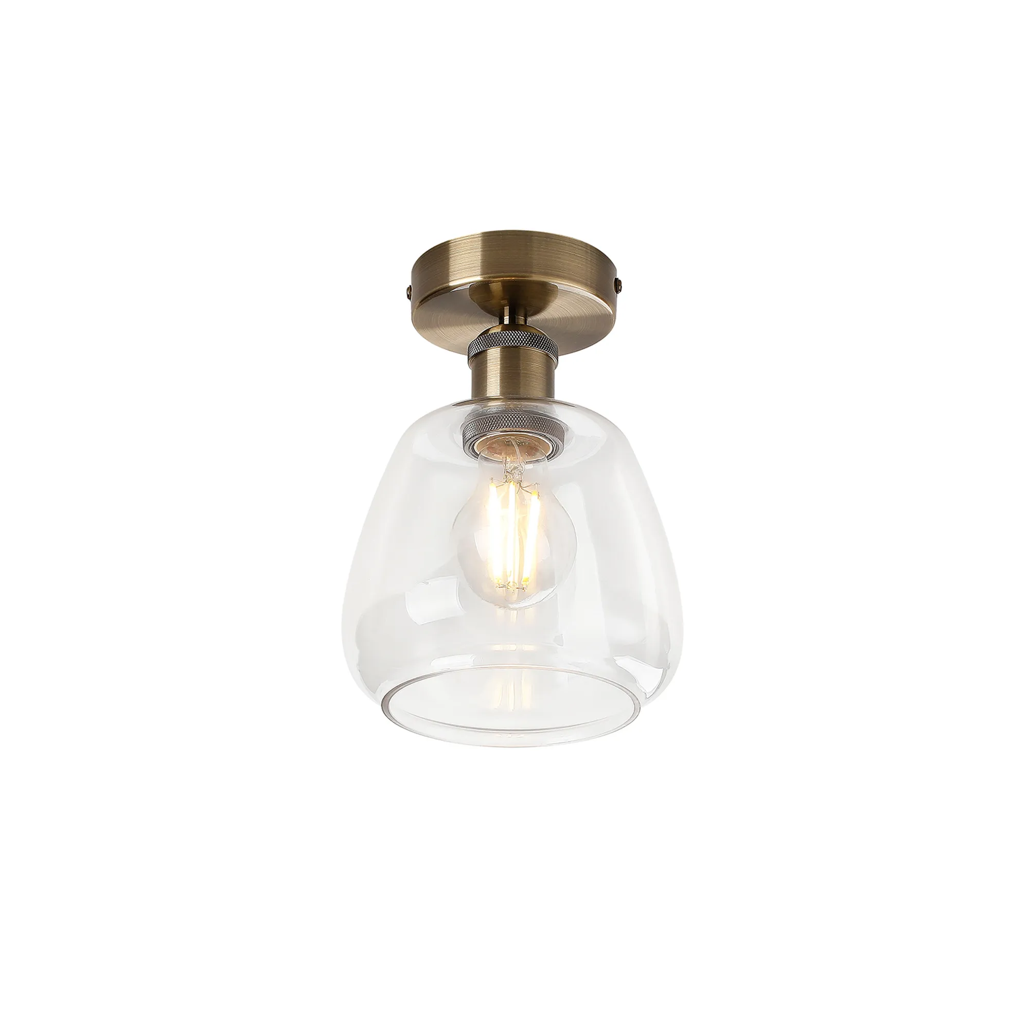 Cawdor Antique Brass Ceiling Lights Deco Flush Fittings